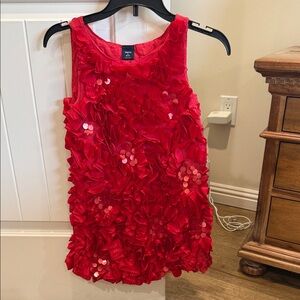 GAP Vibrant Red Sequin Kids Dress